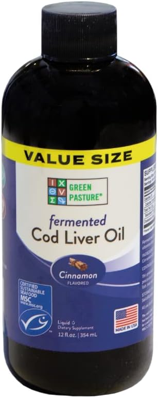 Green Pasture - Fermented Cod Liver Oil Liquid -12oz. Cinnamon