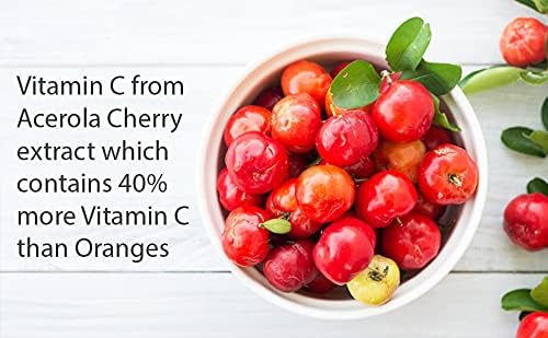 Vitamin C | 500mg Whole Food Vitamin C from Acerola Cherry Extract with Citrus Bioflavonoid Complex | 23 Organic Fruits & Vegetables Blend | Probiotics and Enzymes | 60 Vegan Capsules