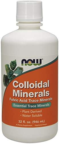 NOW Foods Supplements, Colloidal Minerals Liquid, Plant Derived, Essential Trace Minerals, 32-Ounce