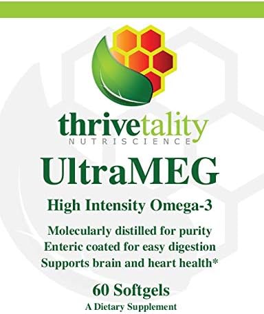 UltraMeg High Intensity Omega-3 by Thrivetality | #1 Physician Formulated | 1500mg EPA & DHA per Serving | Molecularly Distilled for Potency and Purity | Enteric Coated for Tolerability and Absorption