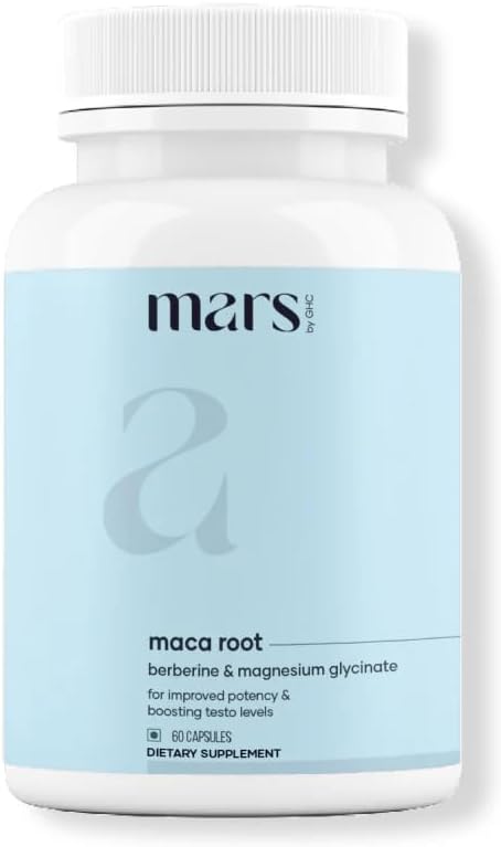 mars by GHC Maca Root Capsules with Ginseng, Magnesium & Berberine | Supports Vitality & Overall Well-Being | 60 Capsules Pack of 1