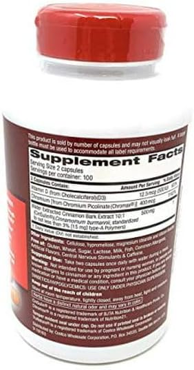 Advanced Strength Cinsulin Cinnamon, Chromium Picolinate, Vitamin D3 Cinnamon 500 Mg, Chromium Picolinate, 400 Mcg, Vitamin D3, 500 Iu, 200 Capsules
