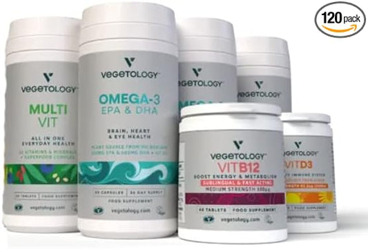 The Ultimate Starter Bundle Vegan Omega 3, D3, MultiVit and B12 Supplements
