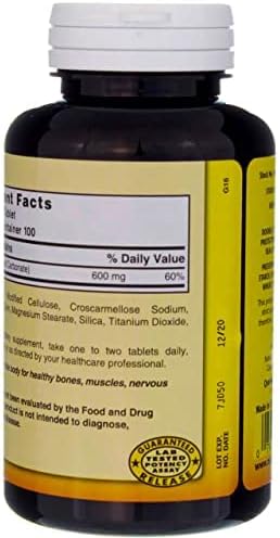 Nature's Blend Pure Calcium Carbonate 600 mg 100 Tabs (1684)