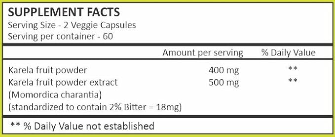 HERBAL HILLS Alfalfa Leaf Powder and Karela Capsule Pack of 2 Combo