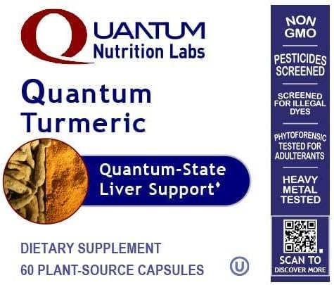 Quantum Nutrition Labs Turmeric - Turmeric Capsules, Turmeric Curcumin Supplement, Liver Support, 500 mg of Curcuma Per Capsule - 60 Vegetarian Capsules