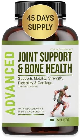 NutraPro Glucosamine Chondroitin MSM Joint Relief Supplements & Bone Health - for Knee & Joint Relief, Bone Strength, Joint Health, Movement, Flexibility, Strength & Comfort.45 Days Servings