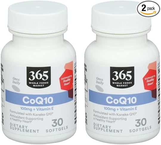 365 by Whole Foods Market, Co Q10 100Mg, 30 Softgels (Pack of 2)