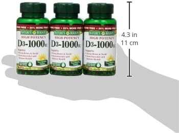 Nature's BountyVitamin D3 1000 100 mg, 120 Softgels (Pack of 3)