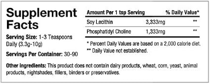 HB-PC Phosphatidyl Choline-40%, 300 g, GMO-FREE Powder (HBPC) Happy Bodies