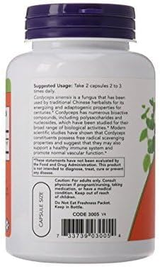 Now Cordyceps 750 mg,90 Veg Capsules (180)