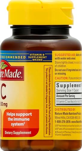 Nature Made Vitamin C 500 mg Caplets 100 Ct (Pack of 4)