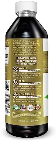 Herbal Goodness Olive Leaf Extract Liquid 12oz - Super Strength Formula, Supports Skin Health - Polyphenols Supplement - Non-GMO Polifenoles Suplementos (1 Bottle)