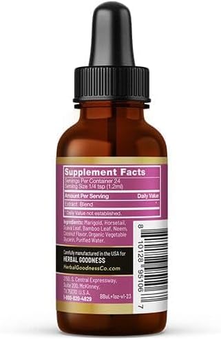Herbal Goodness Beauty Builder 1oz - Collagen for Women with Biotin & Hyaluronic Acid - Hair Growth, Skin Hydration, Nail Support, Anti-Aging Beauty Booster - Includes Marigold & Guava Leaf