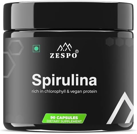 Spirulina 1100mg – Vegan Superfood Capsules for Heart, Immune & Energy Support – Plant-Based Protein &– 90 Capsules