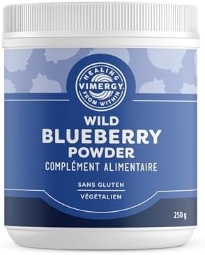 Vimergy Wild Blueberry Powder – Protects Brain Health* - Supports Cardiovascular Function* – Organic, Vegan & Gluten-Free – Regular Size 250g