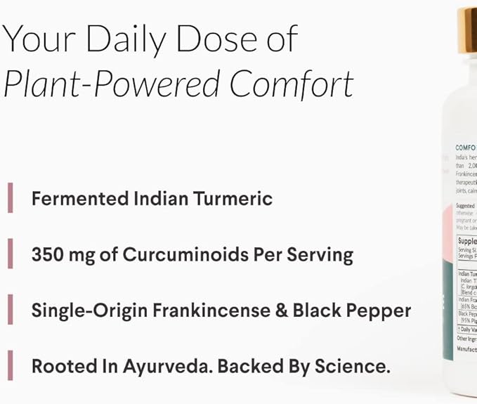 Indian Turmeric + Frankincense - With 95% Curcuminoids, Curcumin Longa, Boswellia Serrata & Black Pepper - Supports Joint Health - Dietary Supplement - 1 Month Supply - 60 Capsules