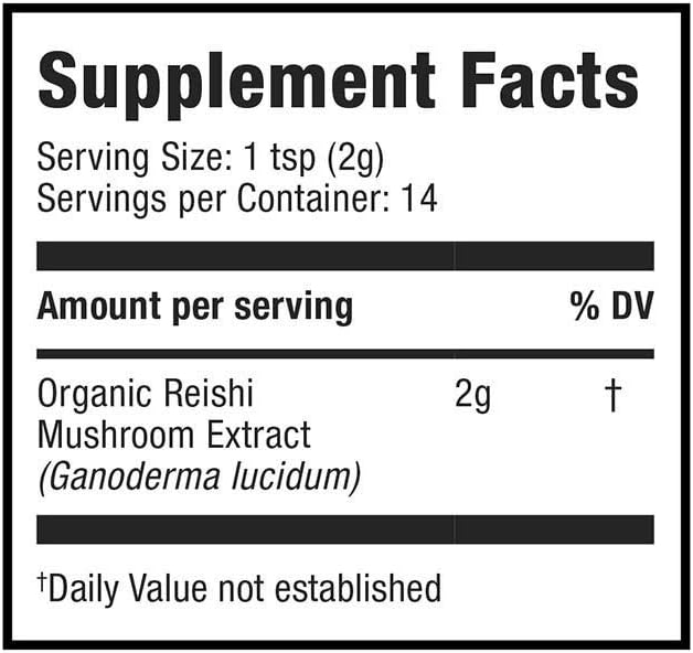 Moon Juice Reishi Organic Reishi Mushroom Powder Extract (700mg 1,3 and 1,6 Beta-Glucans per Serving) - Supports Mood, Concentration & Healthy Immune System - Vegan, Non-GMO (1.3oz)
