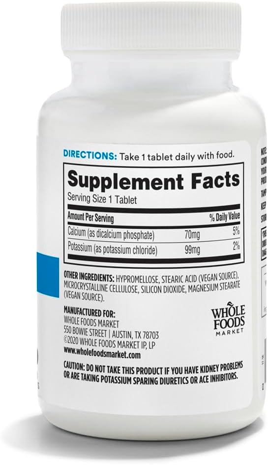 365 by Whole Foods Market, Sustained Release Potassium 99mg, Vegan, 250 Tablets