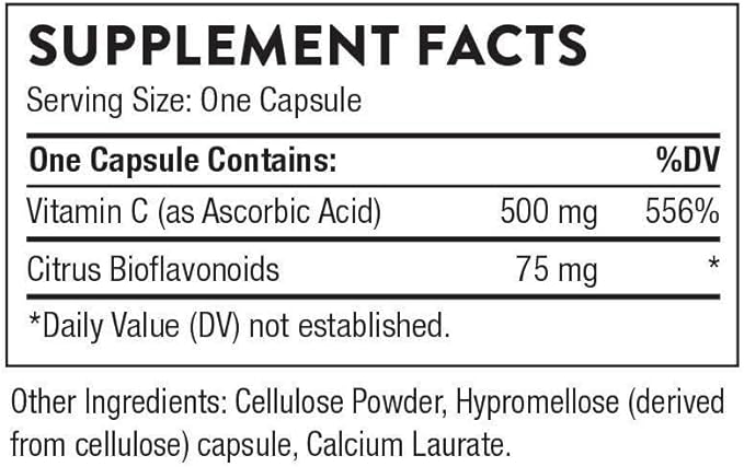 THORNE Vitamin C - Blend of Vitamin C and Citrus Bioflavonoids from Oranges - Support Immune System, Production of Cellular Energy, Collagen Production and Healthy Tissue* - Gluten-Free - 90 Capsules