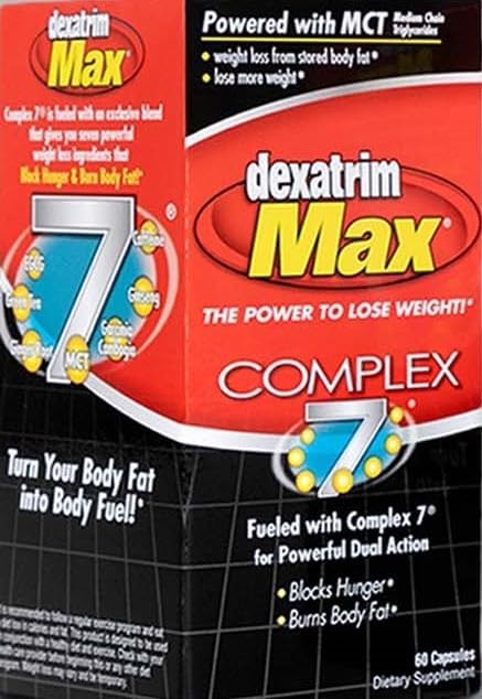 ILIOS Dexatrim Max Complex-7 | Lose Weight & Burn Fat w/Seven Healthy Ingredients Designed to Boost Energy & Reduce Hunger, Packed, 60 Capsules, 1 Pack