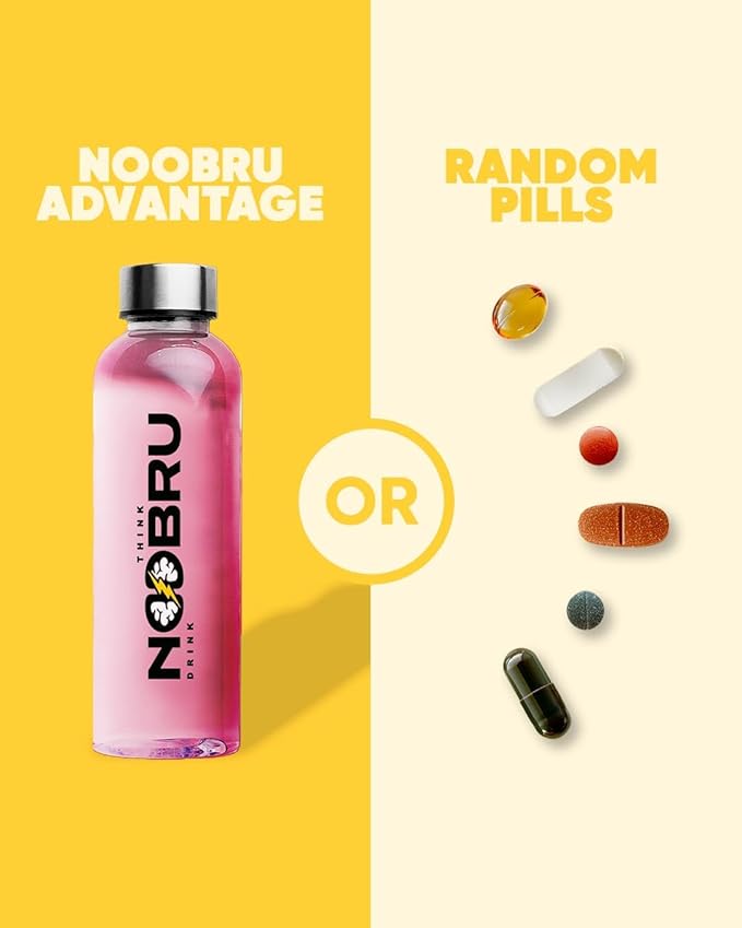 Noobru Аdvantage Nootropic - Delicious Nootropics Brain Supplement with 11 Active Ingredients - Natural Cognitive Enhancer - 20 Strawberry Lemonade Sachets - 1 Month Supply, 20 Count (Pack of 1)