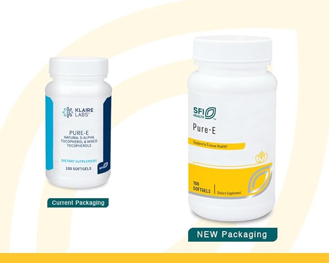 Klaire Labs Pure-E - Natural D-Alpha & Mixed Tocopherols High in Gamma Tocopherol (100 Softgels)