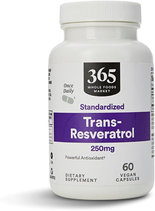Whole Foods Market, Transresveratrol 250Mg, 60 Vegg Capsules