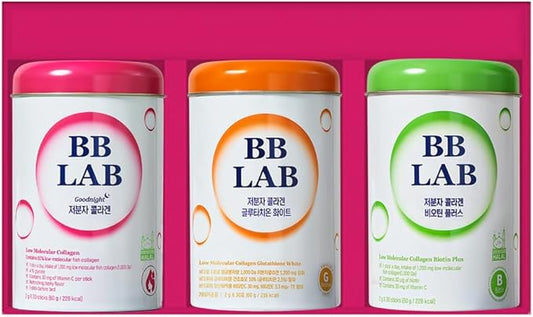 BB LAB Gift Set for Mom, Mother's Day Gift, Low Molecular Korean Collagen Powder Stick Supplement, Korean Marine Collagen, Fish Collagen Peptides, Vitamin C, Glycine, Fast Absorption