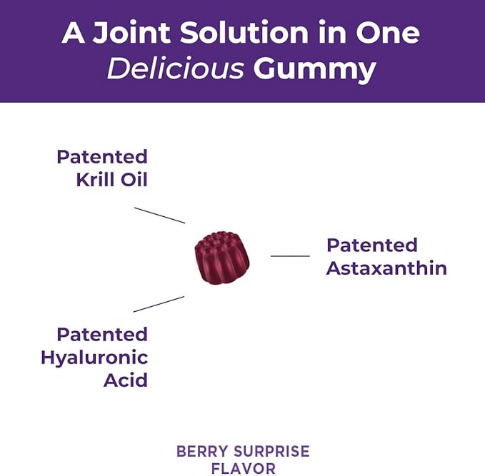Purity Products Flexuron Gummies Joint Formula 3X Better Than Glucosamine and Chondroitin - Starts Working in just 7 Days - Krill Oil, Low Molecular Weight Hyaluronic Acid, Astaxanthin - 30 Ct (1)
