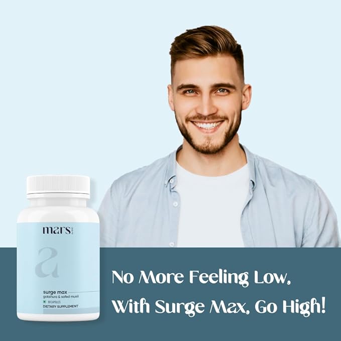 Mars by GHC Surge Max Natural Capsules – 60N | 100% Ayurvedic Formula with Natural Extracts | Supports Energy, Stamina & Overall Well-Being | Pack of 1