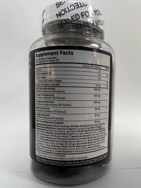 NEW AGE Mushroom Lion's Mane Supplement Gummies - Comprehensive Mushroom Supplement with Reishi, Cordyceps - 180 Count