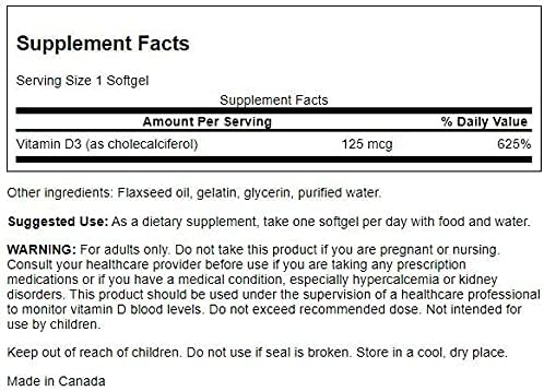 Swanson Vitamin D3 - Vitamin Supplement Promoting Bone Health & Immune System Support - Natural Support for Calcium Distribution & Absorption - (250 Softgels) (2 Pack)