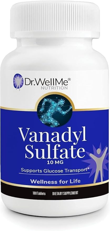 Dr.WellMe Vanadyl Sulfate Supplement 10 mg – 2 x 100 Tablets – Non-GMO, Gluten-Free Tablets
