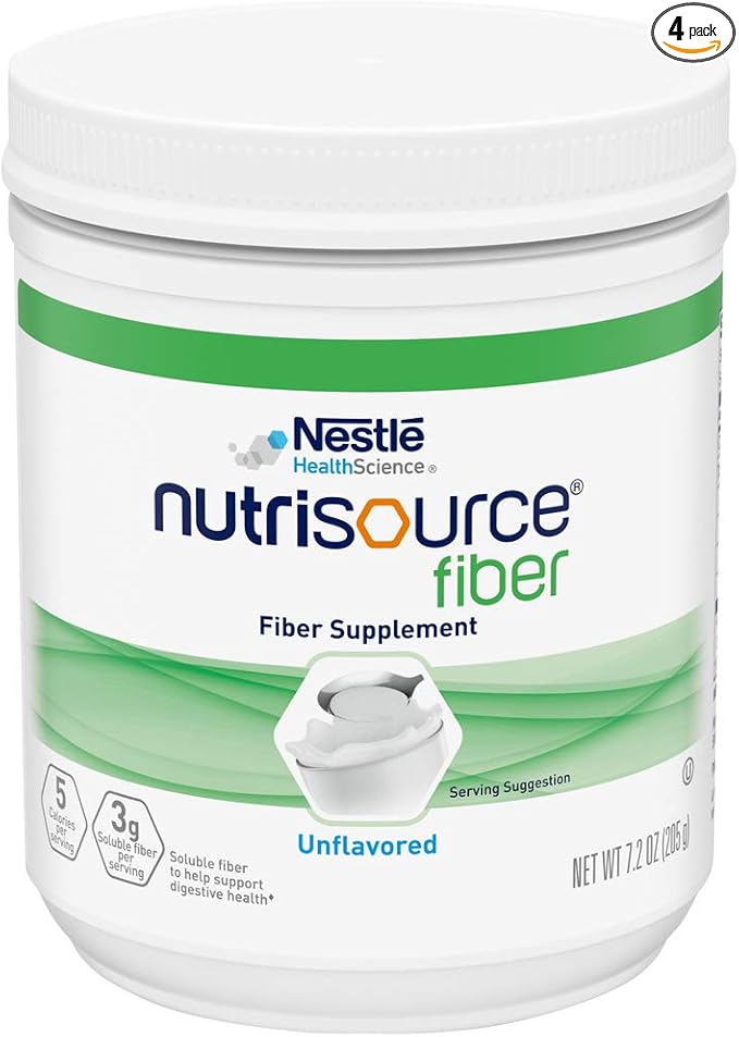 Fiber Dietary Fiber Nutritional Supplements, Unflavored, 7.2 Ounce (Pack of 4)