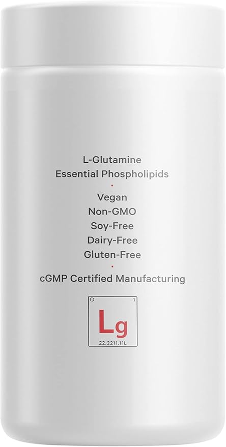 Codeage Liposomal L-Glutamine Capsule Supplement - 1,000 mg L-Glutamine per Serving - 3-Month Supply - Liposomal Delivery, Vegan Pills, Non-GMO, Gluten-Free Amino Acid - 180 Capsules