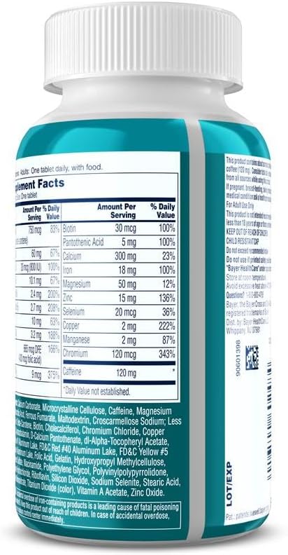One A Day Women's Active Metabolism Daily Essential, Multivitamin for Women, Metabolism Support, Vitamins for Women with All 8 B-Vitamins, Vitamin D, Magnesium & More,120 Count