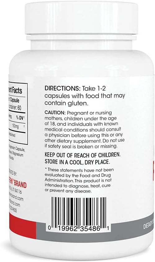 Silver Fern Gluten Comfort with Tolerase G - 1 Bottle - 60 Capsules - Digestive Enzyme Made Specifically to Break Down and Digest Gluten Protein