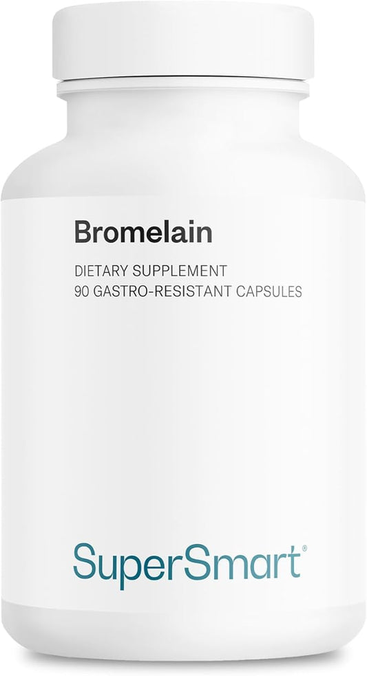 Supersmart - Bromelain Supplement 1500mg/3000 GDU per Day (Proteolytic Enzymes) - Pineapple Extract | Non-GMO & Gluten Free - 90 DR Capsules (Delayed Release)
