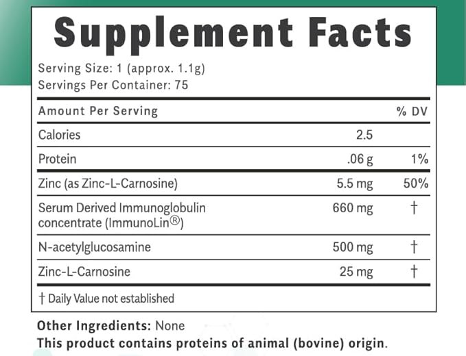 BetterGI Mucosal Barrier Support, with Serum Bovine Immunoglobulin (SBI) & N-Acetyl-Glucosamine, Gut Repair & Protection, No Fillers or Preservatives, Net Wt 3.13 oz (75 Servings)
