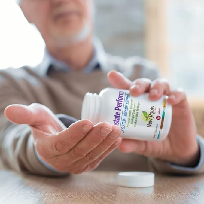 New Roots | Prostate Supplement + Super Blend 16 Powerful Herbals: Saw Palmetto, Plant Sterols, Rye Flower, Borage Oil, Cranberry, Olive Oil, Zinc, Selenium (14 Softgels) - Urinary Health Supplement