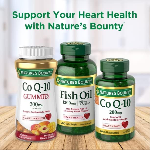 Nature's Bounty Co Q-10 200 mg Rapid Release Softgels Supports Cadiovascular Health 80 Ea (Pack of 4)