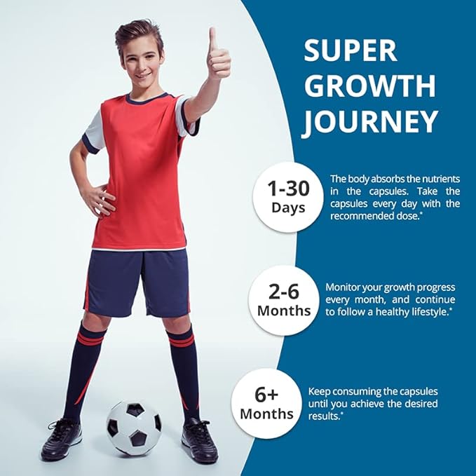 Grow Power Height Growth - Powerful Height Growth Formula for Children (10+) & Teens - Supports Healthy Height Growth, Overall Health with Calcium, Vitamin D3, Phosphorus, Magnesium & More - 12 Pack