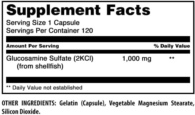 Amazing Formulas Glucosamine Sulfate 1000 mg Capsules Supplement | Non-GMO | Gluten Free | Made in USA (3 Pack | 120 Count)