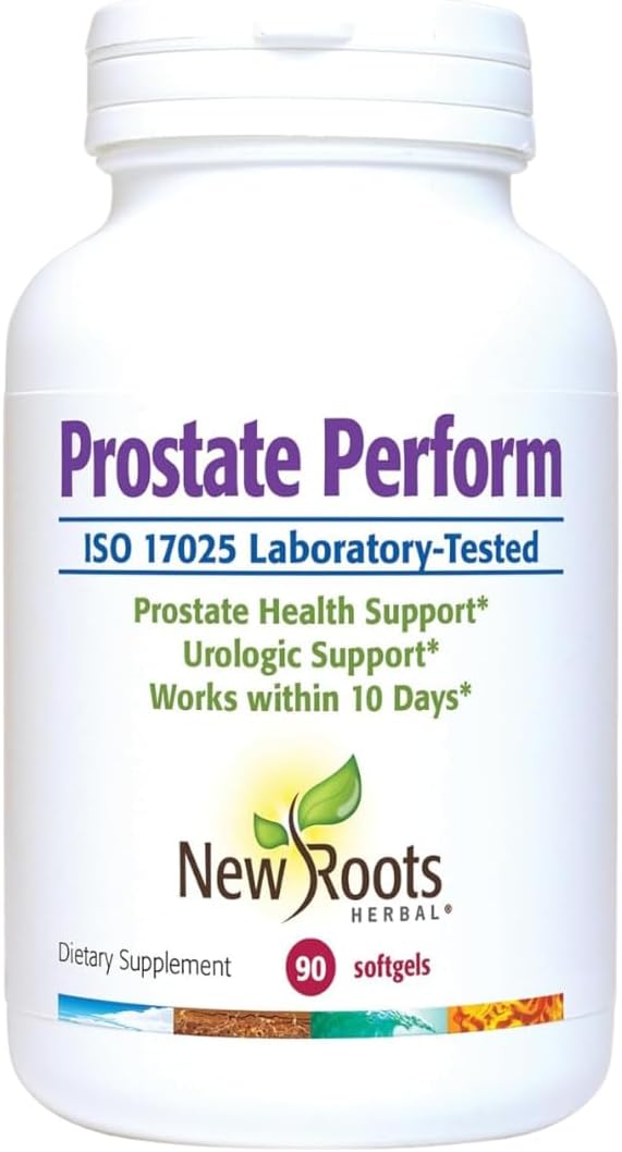 New Roots | Prostate Supplement + Super Blend 16 Powerful Herbals: Saw Palmetto, Plant Sterols, Rye Flower, Borage Oil, Cranberry, Olive Oil, Zinc, Selenium (90 Softgels) - Urinary Health Supplement