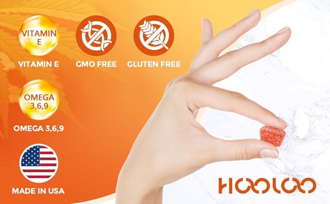HOOLOO Hemp Gummies for Deep Bedtime Support - 4,500,000MG 2 Packs 6 Fruity Flavors Edibles for Adults - Made in USA