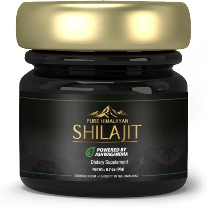 Pure Himalayan Shilajit/Shilajeet Resin Powered by Ashwagandha - 20g | Guaranteed 75%+ Fulvic Acid | Enhance Strength, Stamina & Immunity | Contains Lab Certificate