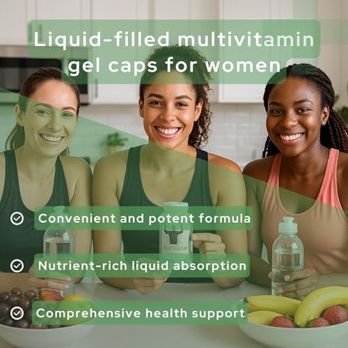 MultiVitaGel Liquid Filled Gel Caps, Vitamins Plus 42 Fruits & Veggies Blend, Optimum Nutrition Delivery