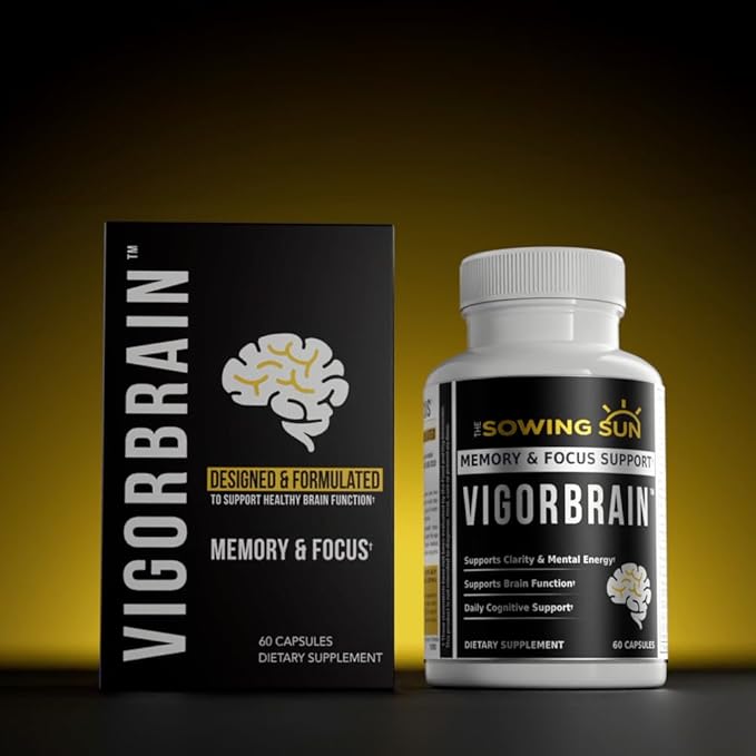 Vigor Brain Premium Nootropic Supplement – Concentration, Brain & Memory Support – Formulated with 40 Unique Nootropic Ingredients: DMAE, Choline, Phosphatidylserine, Bacopa Monnier & Huperzine A (1)