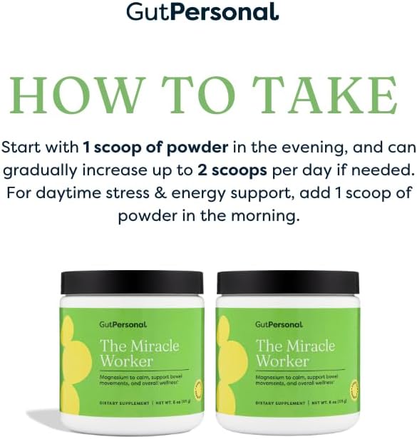 The Miracle Worker Magnesium Powder Supplement: Reduce Stress and Improve Sleep Quality and Regularity While Easing Muscle Cramps, Strawberry Flavor, 60 Servings Total, 2 Pack